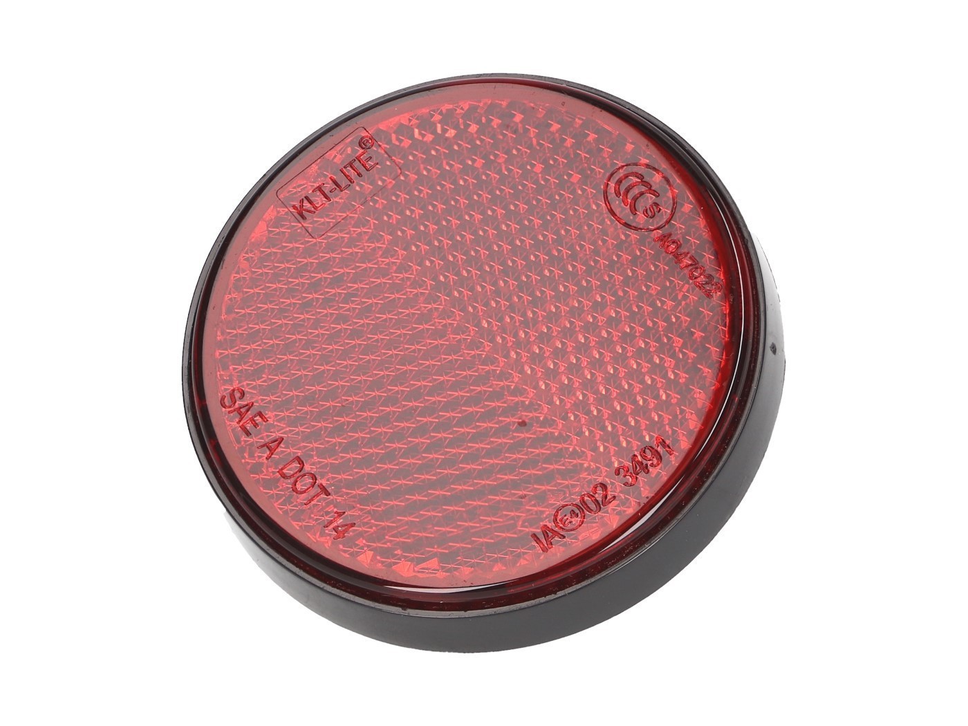 Reflector rond 55mm rood schroefbaar www.ezrider.nl Reflector rond 55mm, rood, schroefbaar - Afbeelding 1