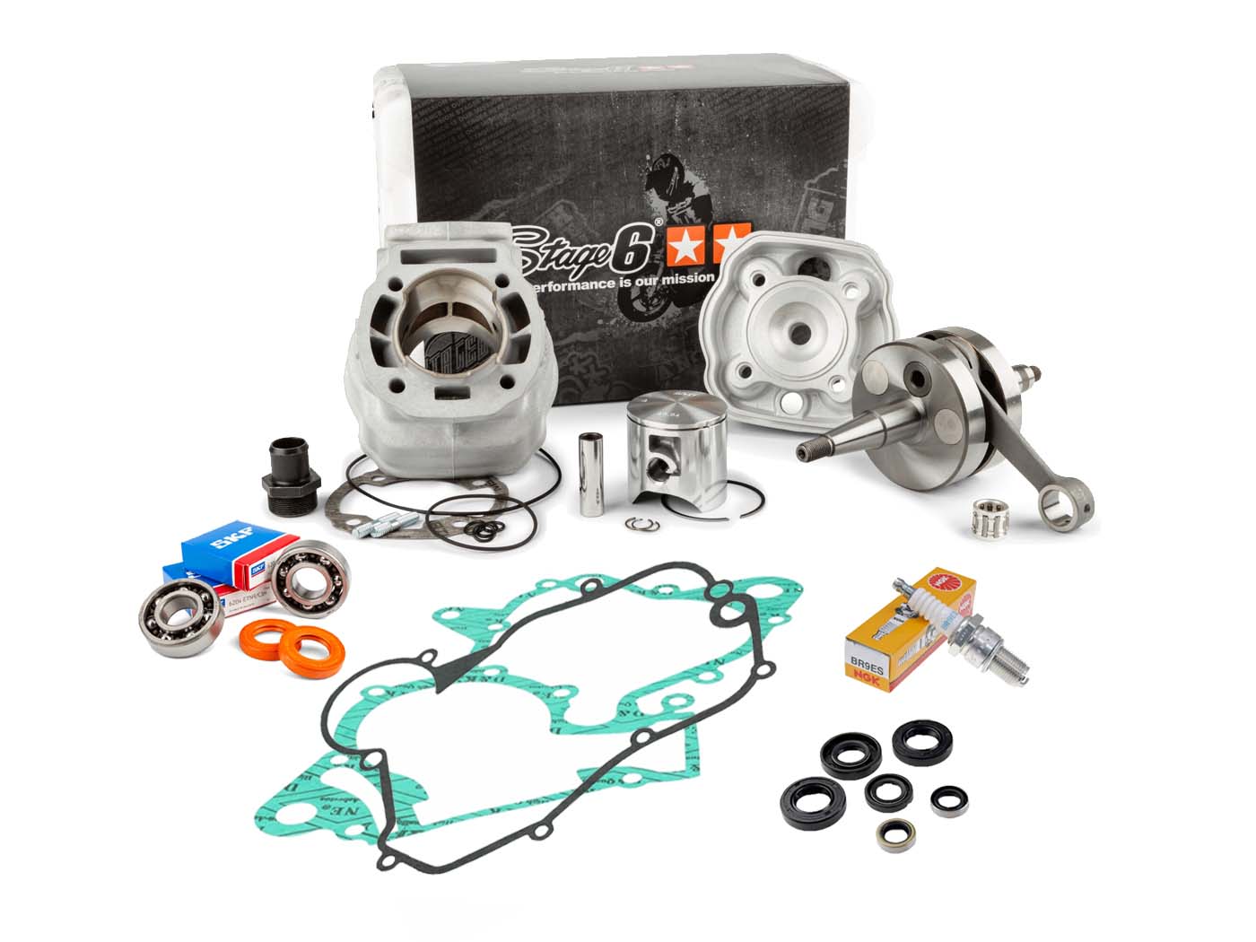 Tuning kit 77cc Stage6 Big Racing Aluminium (Derbi D50B0) - EZrider.nl