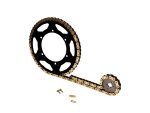 Tandwielenset 11/53 met AFAM Goud ketting voor Aprilia, Derbi en Gilera met Gietvelg