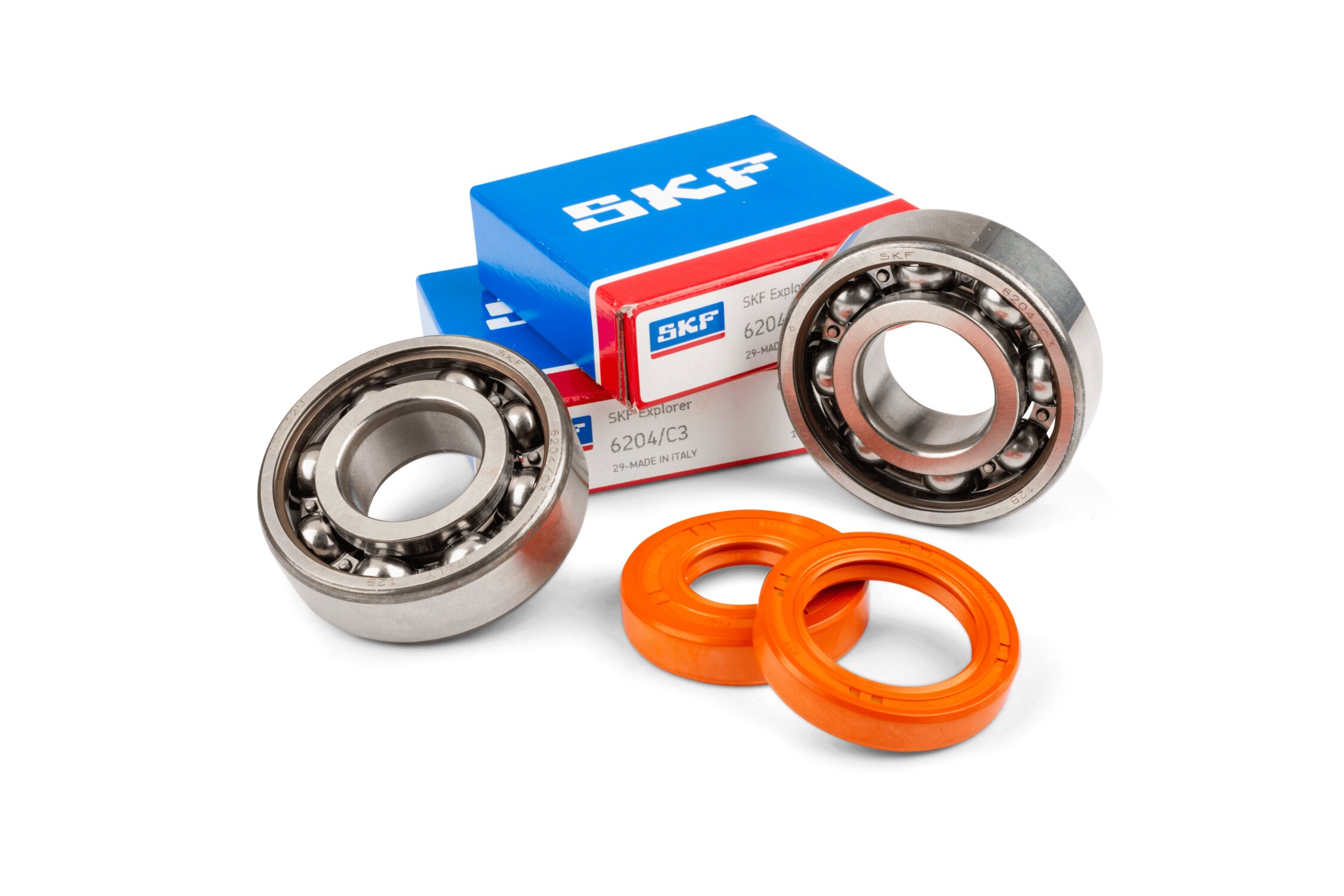 Krukaslagers Naraku SKF, FKM Premium C4 Metalen kooi voor Minarelli