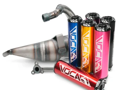 Uitlaat Voca Cross Rookie bovenlangs – Aprilia SX / RX, Derbi Senda, Gilera RCR / SMT (D50B0, EBE)